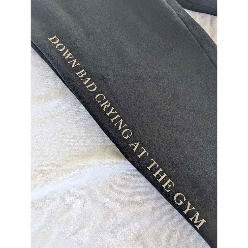 Taylor Swift TTPD Tortured Poets Department Sweatpants Womens Med Down Bad Black - Picture 4 of 8